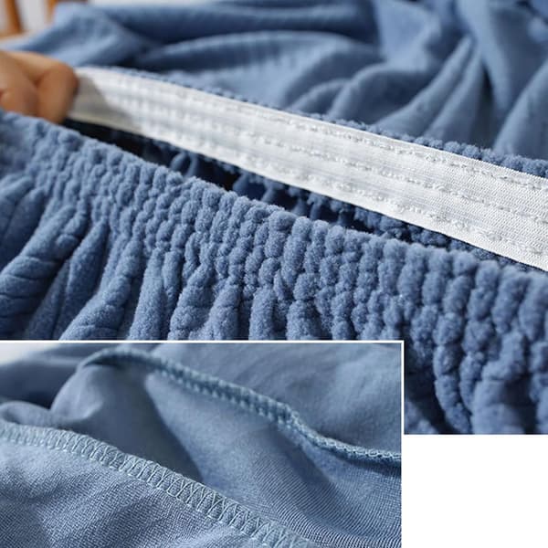 Elastiskt bäddsofföverdrag för 2/3-sitssoffor, mjukt vinteröverdrag för soffa utan armstöd, universellt bäddsofföverdrag (120-150 cm, blått)