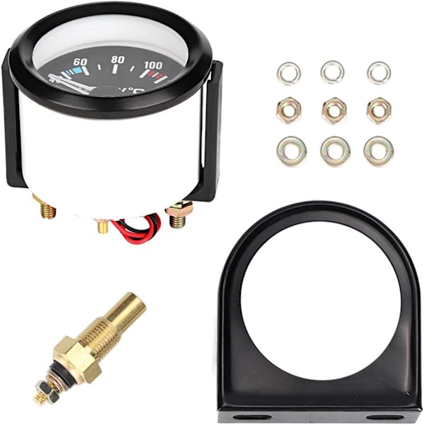 Elektrisk vandtemperaturmåler, 12V DC 2\" 40℃ - 120℃ Universal bil lastbil LED digital vandtempera