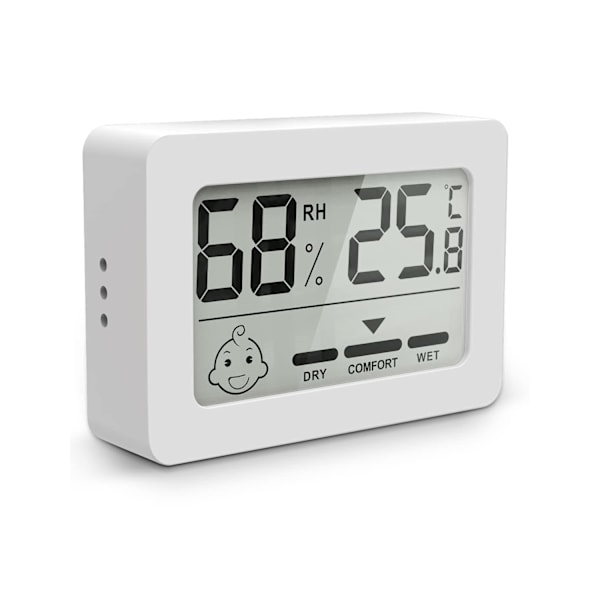 (VIT - 1 ST) Mini Digital Inomhus Termometer Hygrometer, Hig