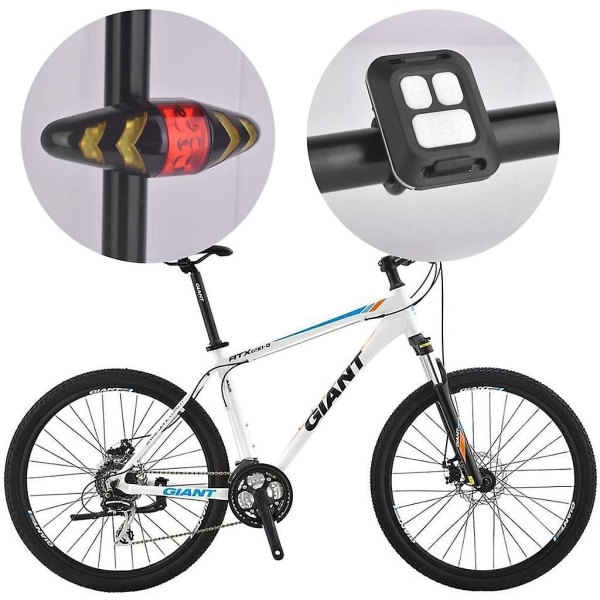 Cykelbakljus med blinkers USB Uppladdningsbar Ultra Bright L