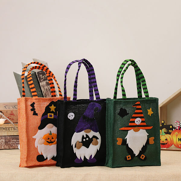 3 Halloween-koristetta, sarjakuva-kurpitsa, juuttikassi, aavejuhla