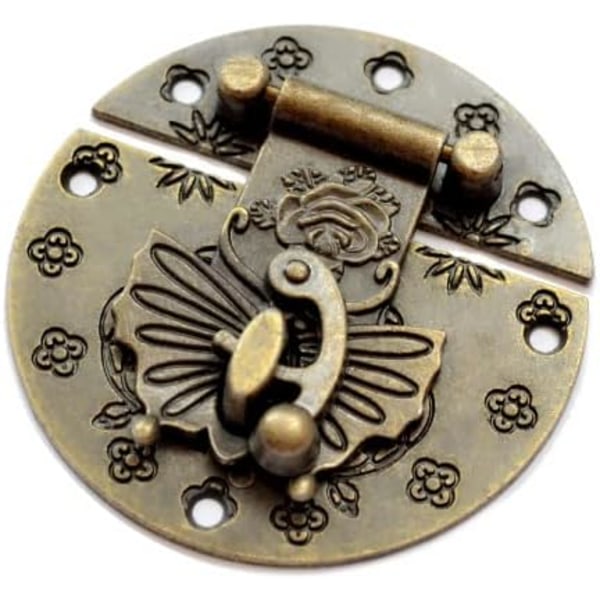 58mm 2 st Dekorativa Antik Hasp Lås Brons Vintage Haken Lås Höger Lås Vändknapp Stängning Swing Lås Spänne Med
