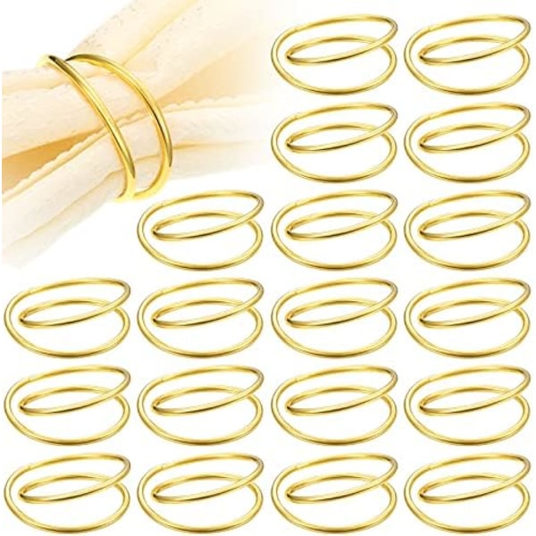 24 Pcs Gold Napkin Rings Metal Spiral Napkin Holders Buckles Serviette Napkin rings Dinner Napkin Ring Holders for Weddi