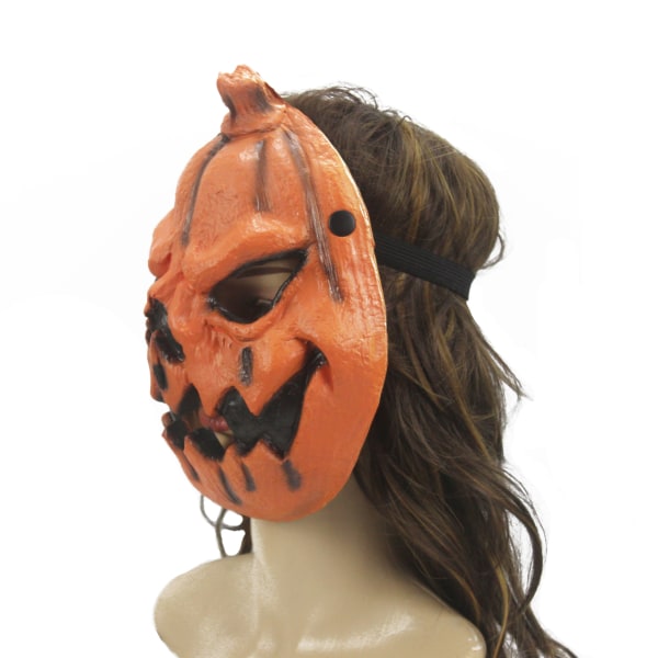 Halloween-pumpa-mask, läskiga dekorationer för vuxna, läskiga kostymer, läskiga skräckhuvudmasker 23*