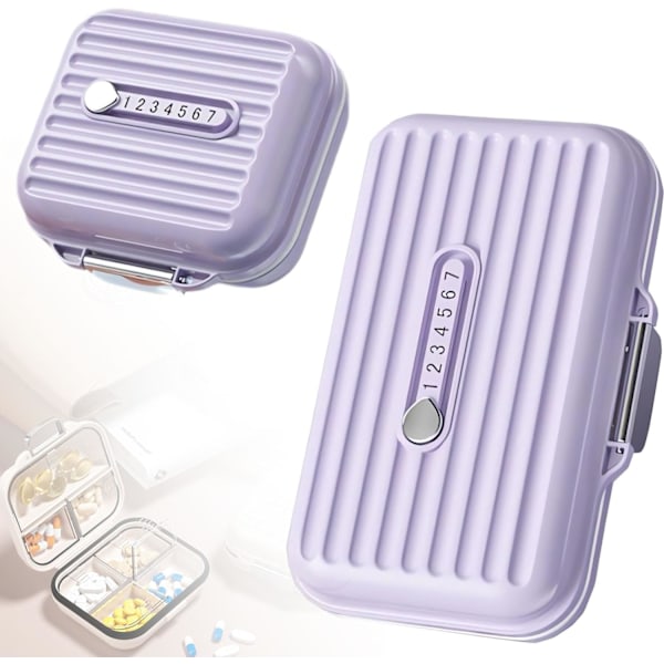 Pieces Portable Travel Pill Box (Large and Small-Purple) Travel Medicine Box丨travel pill organizer,travel medicine case