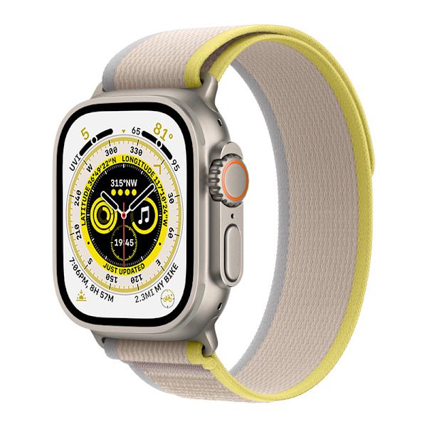 Beige Trail-armbånd i nylon, kompatibel med Apple Watch Ultra 4