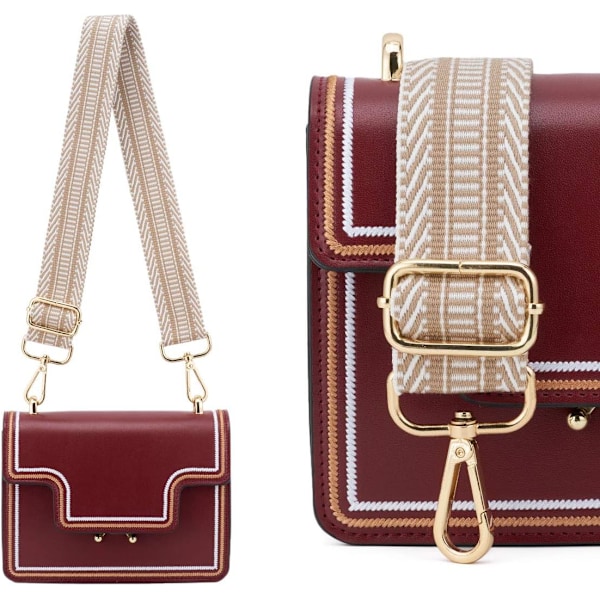 Justerbart axelband i canvas, brett, för utbytbara väskor, crossbody, handväska