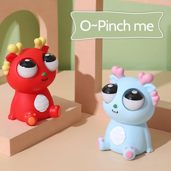 1 stk. Pop-Ud Øje Drage Klemme Legetøj - Stresslindrende Sensorisk Squishy til Voksne, Sjov Anti-Stress Bold, Ideel Angst Legetøj til Festgaver og Gaver