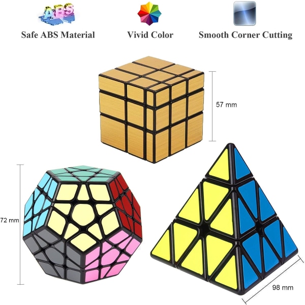 [3 Pack] Speed ​​Cube Set, Magic Cube Pyramid Speed ​​Cube f
