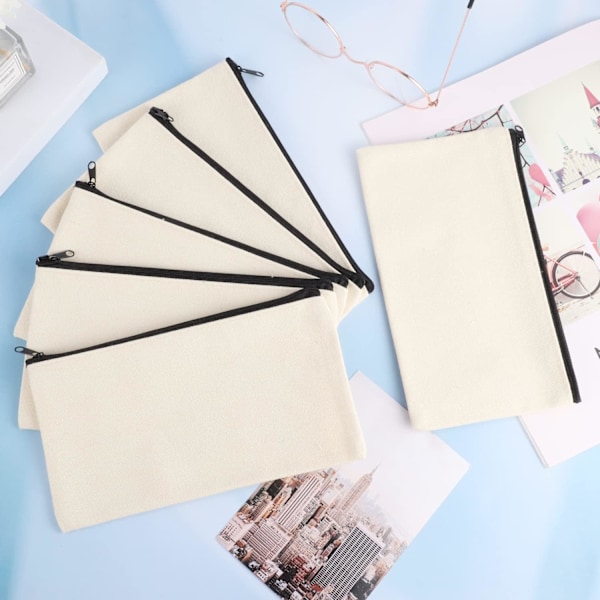 DIY tomme stoffposer for reiser, toalettveske, malingsstoffpose, sminkepose, malingspose, 24pcs