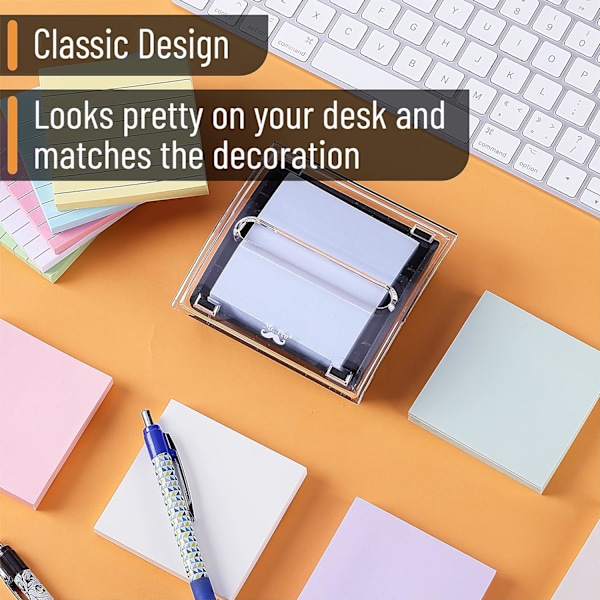 Pop Up Note Dispenser, 3\" x 3\" Sort, Sticky Note Dispenser, Sticky Note Holder til Skrivebord