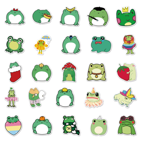 Fashion Kreative Frø Stickers，50stk Blandede Vinyl Stickers til Bærbar, Telefon, Vandflaske, Skateboar