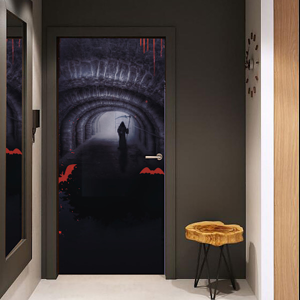 3D Halloween-tunnel-kummitusovitarrat, 30 x 79 tuuman realistinen kauhu-kummitusovitarra