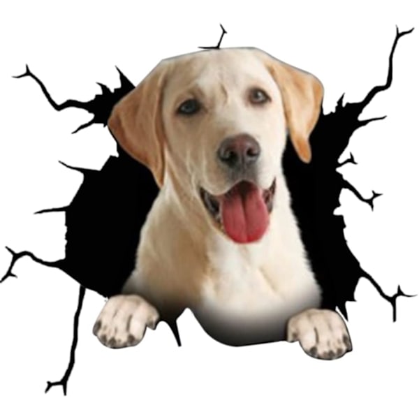4 Pakke Hundebil Klistremerker, 20cm x 20cm 3D Labrador Retriever C