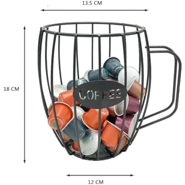Kaffe Kapselhållare, Metall Kaffekapslarhållare, Kaffe Kapsel Förvaringskorg för Köksbänken, Kaffe Bar, Kaffe