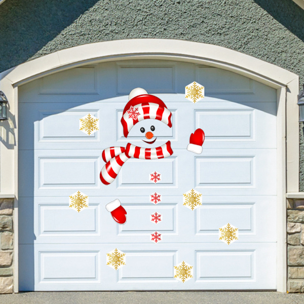 Julepynt Dekorative Sticker Kombination Tegneserie Snemand Sti
