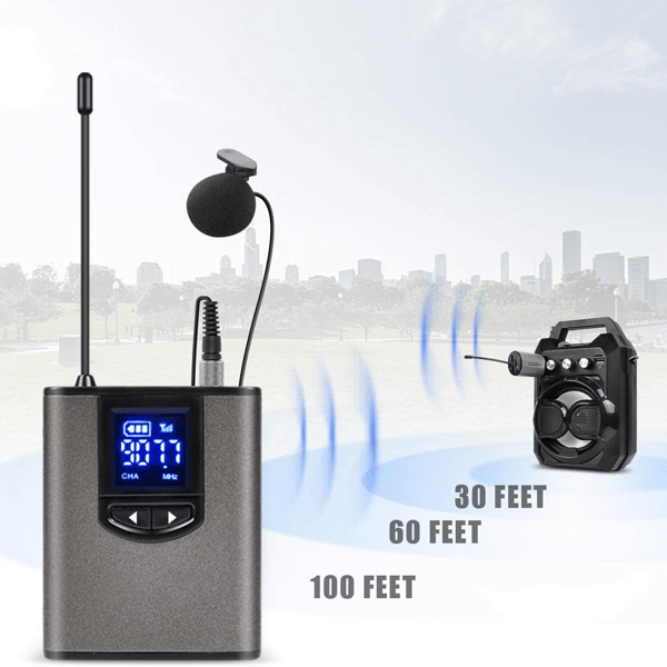 Trådløs UHF Lavalier/Headset Mikrofon med Bodypack Sender