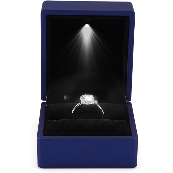 (Blå) Moteriktig LED-ringboks Lysende ringboks for Marriage Pro