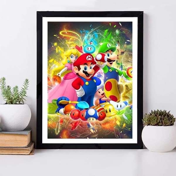 5D Diamantmålningssats för vuxna Super Mario för barn