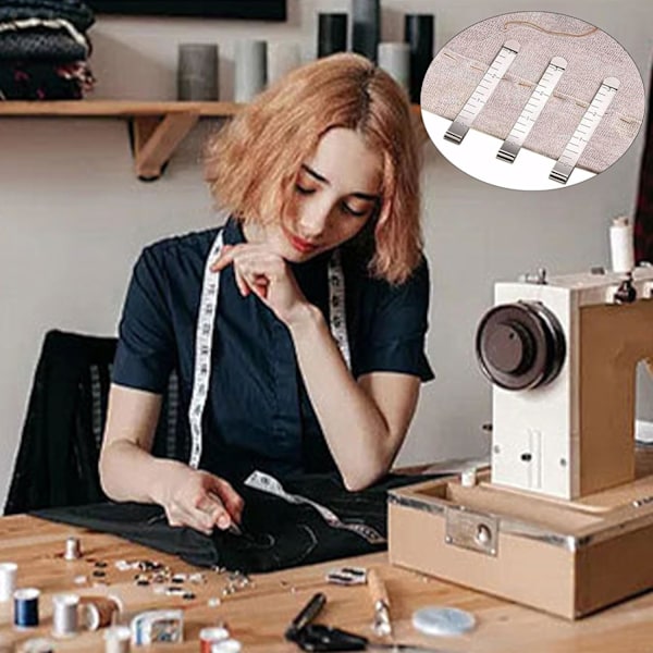 11,5 cm 12 st Fållklämmor Rostfritt Stål Sömnad Mätklämma Metall Sömnadsklämmor Fållning Quiltning Nålning Sömnadstillbehör Mätlinjal Quiltningsklämmor