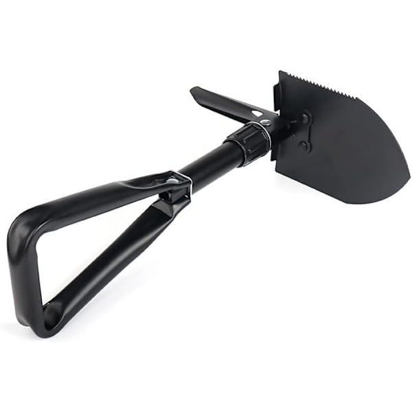 1 stk 48 cm Stor Multifunksjons Sammenleggbar Spade med Oppbevaringspose, Camping Spade for Graving/Grave/Kutte/Planering/Sag