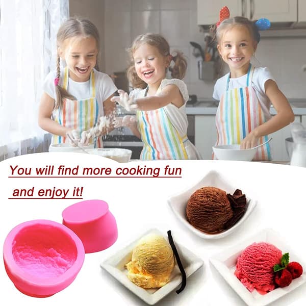 4 STK ，3D Is Kugleform Silikoneforme Kagekageform Sæbe Lys Lerform Aromaterapi Gipsform, til Bryllupskage Chokolade Dessert D
