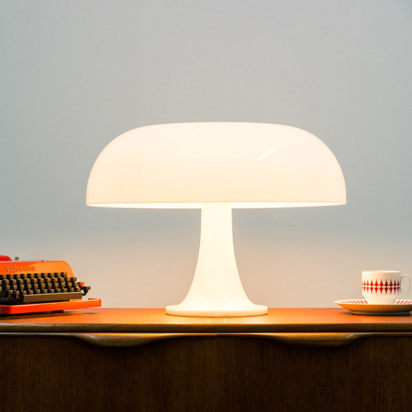 Svampebordlampe Polycarbonat bordlampe, 4 gratis LED-lys