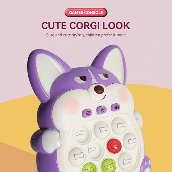 (Corgi Lila) Light Up Pop Fidget Sensoriska Leksaker Handhållen Spel,Pus