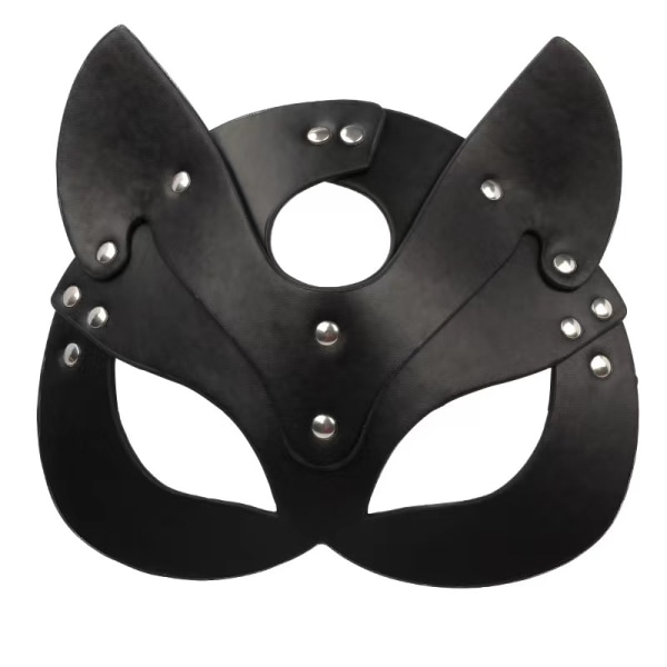Cosplay maske for Halloween Party Dansefest Sexy kvinner Halvt ansikt Cat Leather Mask