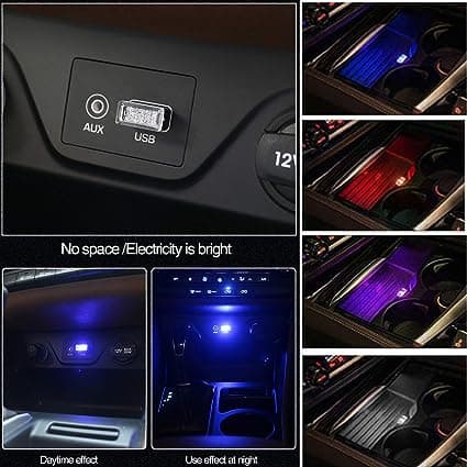 Indvendige USB LED-bilomgivelseslys, 7 stk. Plug-in