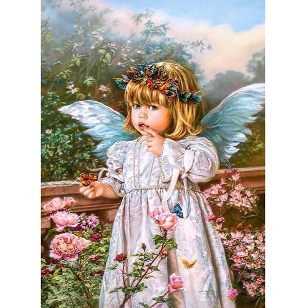 (30x40cm)Angel Girl 5D diamantmalesett for voksne og