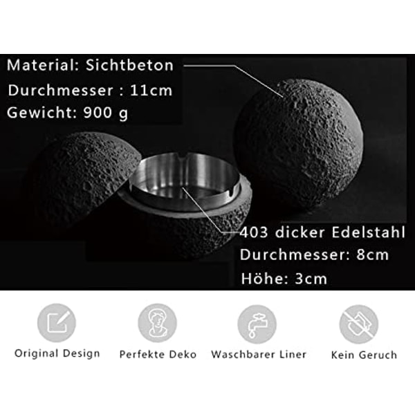 Indendørs og udendørs lukket cementaskebæger originalt design vind