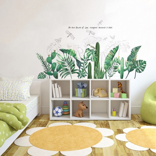 Tree Wall Stickers - Tropical Leaf Wall Stickers - Sovrum W 6dba | Fyndiq