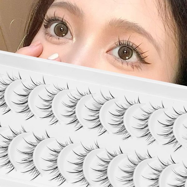 Manga Lashes med klar bånd japansk anime cosplay øyevipper asiatiske falske øyevipper naturlig utseende Lik