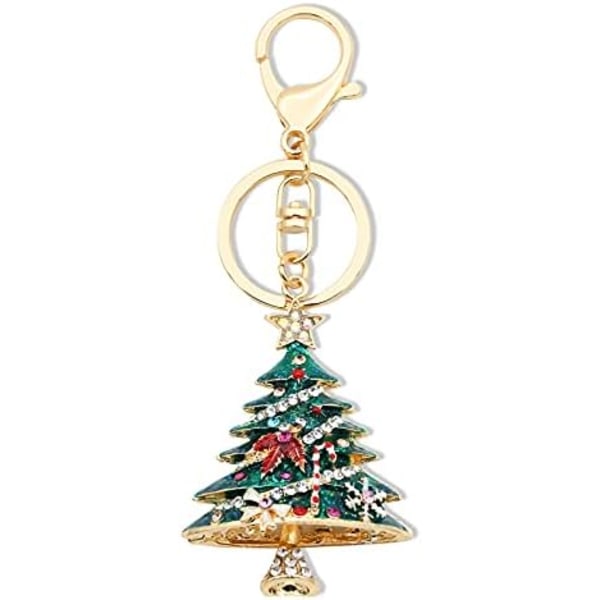 Rhinestone Nøglering Juletræ Nøglering Pung Taske Charm Vedhæng Nøglering Julegave til Pige Kvinde Dame (Jul