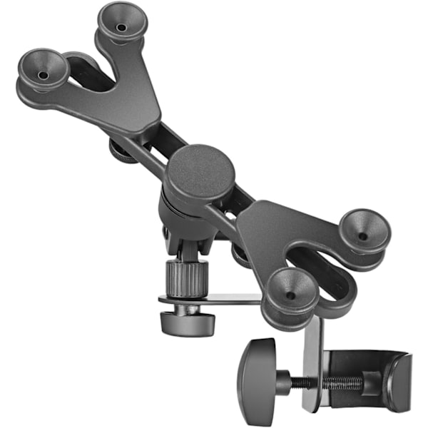 Säädettävä Tabletti/iPad-teline Mikrofonille ja Nuottitelineelle, Musta