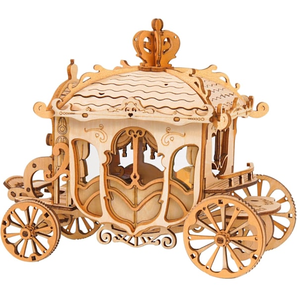 3D Trämodell Kit Vagn Trämodell Kit för Pussel Bygg Craft Kit för Vuxna och Bästa Födelse