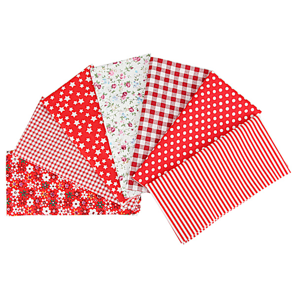 (Sävy-Punainen) 6 kpl 50 x 50cm Patchwork Puuvillakangas DIY Käsityö
