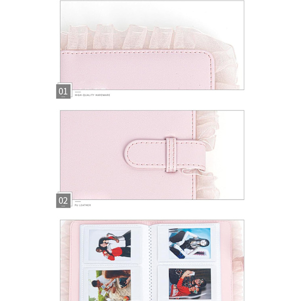 Mini film fotoalbum, 64 lommer Universal Lace fotoalbum for Mini12 11 9 8 Instant foto, 99% Tr