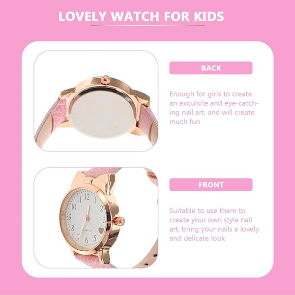 Barnklockor Söt Katt Design Kvarts Armbandsur Läderrem Analog Kvarts Armbandsur för Flickor