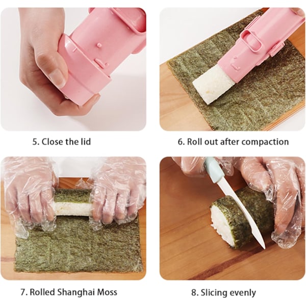 Sushi Maker, Fødevaregodkendt Sushi Bazooka, Sushi Forme, Perfekt til at Lave Sushi Ruller med Ris, Grøntsager og Kød. Ideelt DIY Sushi Værktøjssæt til Begyndere