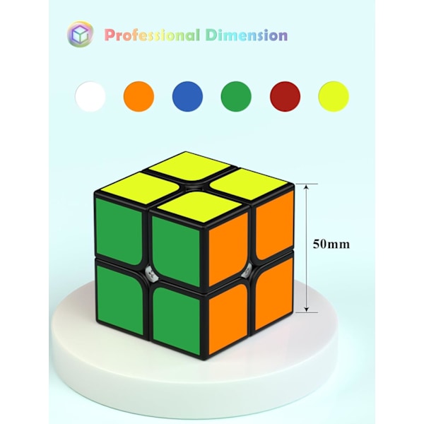 Rubiks kub, avtagbar Rubiks kub, extremt hållbar, färgglad 2x2x2