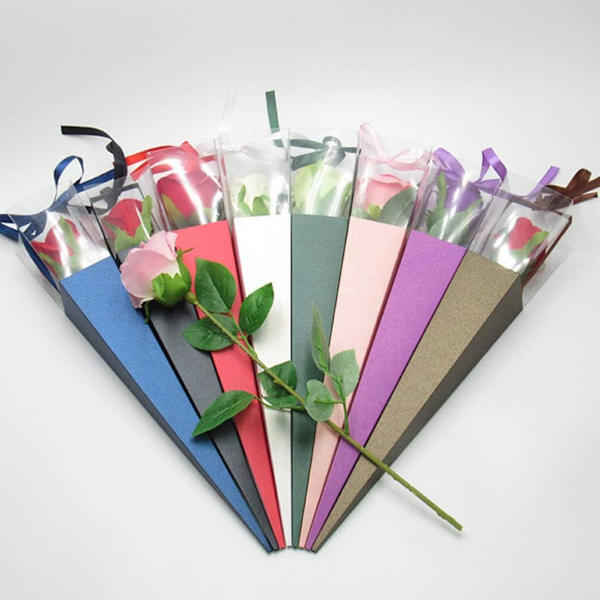 Enkla rosförpackningspåsar 10 st blombukettpapper blomsterärmar blomsterarrangemang för mors dag