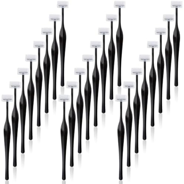 24-pack ögonbrynsrakblad för kvinnor, smink, T-formad rakhyvel för ögonbryn, rostfritt stål ögonbrynstrimmer
