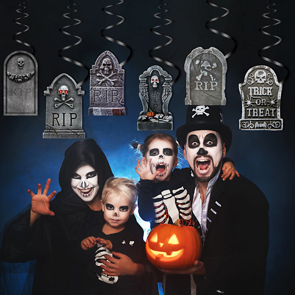 12 stycken gravsten hänge dekoration mini dekorativ utomhus dekor foto rekvisita Halloween insats gravsten