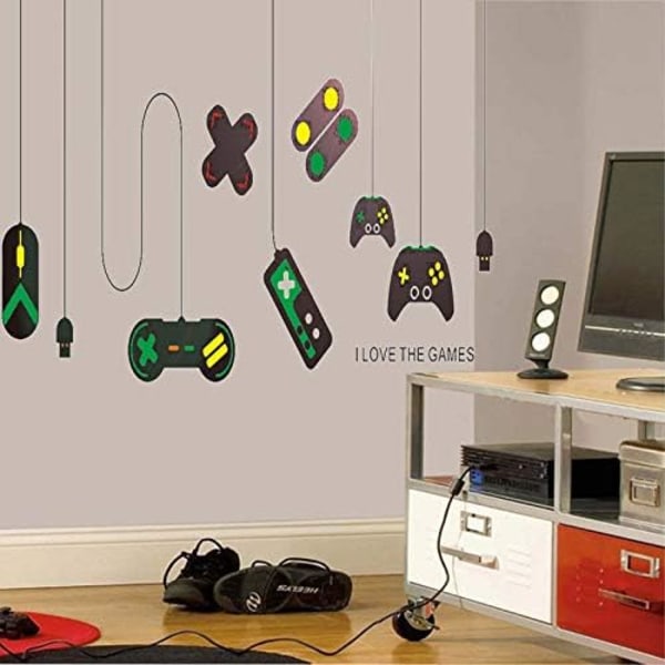 Spilvægsklistermærker Spilkonsol Joystick Spilværelse Vægsticker