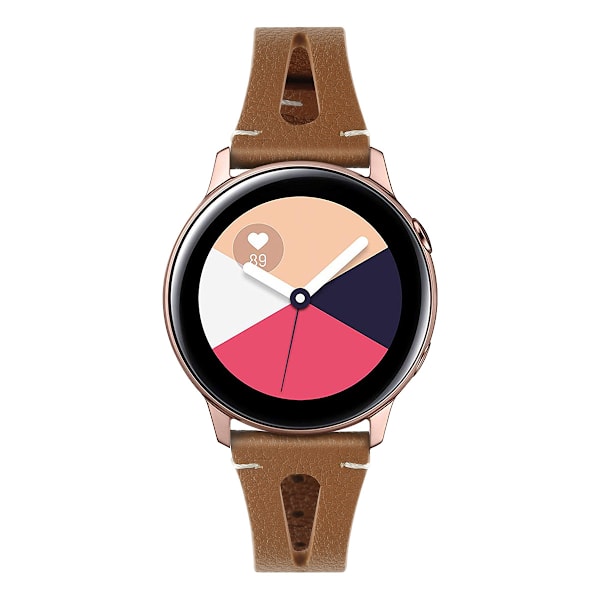 (ruskea) Nahkaranneke yhteensopiva Samsung Galaxy Watch 6/5/4/ Active 2 40mm 44mm Naisille, 20mm Pikakiinnitys