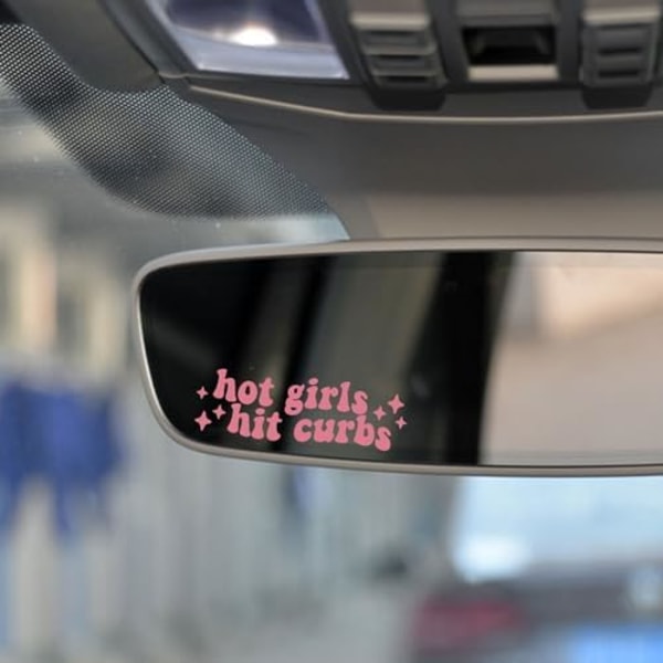 2 x Hot Girls Hit Curbs Vinyl Dekal, Vattenflaska Sticker, Bilspegel Dekoration, Laptop Bumper Sticker, Rolig Bumper Sticker