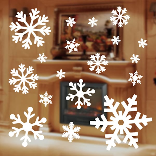 54 st snöflinga fönsterdekaler väggklistermärken prydnader P