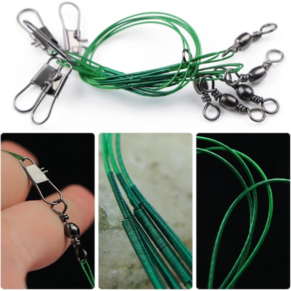 60 STK. Fiskelineforfang Hi-Low Rig Fiskeline Rustfrit Stål Wireforfang med Hvirvel Snap Sortiment Fiskegrej Forbindelse til Lokkemad Agnfisk Rig Kroge